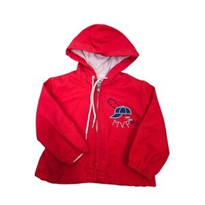 Vintage Gerber Red Baseball MVP Embroidered Hooded Jacket 18 Months /B95